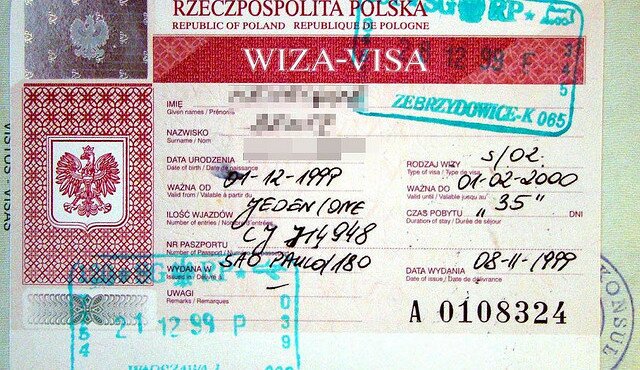 Visa to Poland example